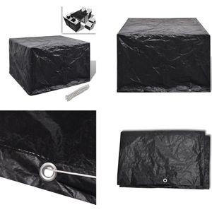 vidaXL Tuinmeubelhoes met 8 oogjes 113x113x73 cm - Tuinmeubel Hoes - Tuinmeubel Hoezen - Meubelhoes - Meubelhoezen