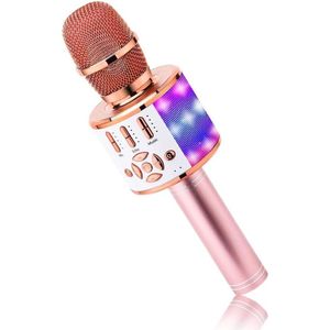 Bluetooth Karaoke Microfoon - Draadloze Zangpret met LED-verlichting - Ingebouwde Speakers - Compatibel met Smartphones en Tablets - Ideaal voor Karaokefeestjes thuis - Karaoke Set Voor Volwassenen - Karaoke Microfoon Kinderen