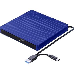 Ultradunne Draagbare CD/DVD-Speler en Brander voor Laptop/PC met Windows 11 - Multifunctioneel Afspelen en Branden - Ultradun Ontwerp - Compatibel met Windows 11 - Plug-and-Play Installatie - Betrouwbare Prestaties