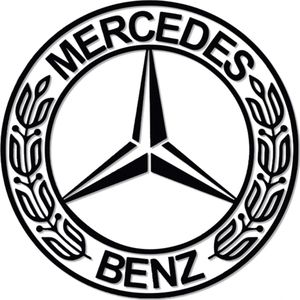 Mercedes Benz - Logo - Metaalkunst - Wit - 100 x 100 cm - Auto Decoratie - Muur Decoratie- Man Cave - Cadeau voor man- Inclusief ophangsysteem