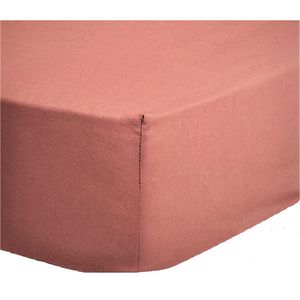 Princess Line- Comfortabel Ultra-Soft-Hoeslaken -100% katoen-Jersey -Stretch -Strijkvrij- Rondom elastiek-Hoekhoogte tot 40cm-Voor Boxspring-Waterbed-2Persoons-Lits-Jumeaux-200x200+40cm-Licht Roze