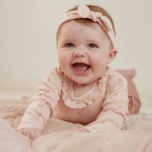 Rompertje - Roze - Biologisch Katoen - Print met Bloemetjes