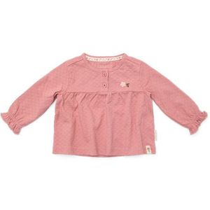 Longsleeve - Pink Blush - Biologisch Katoen - Ruches en Bloemknopen