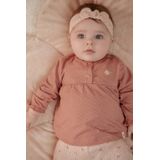 Longsleeve - Pink Blush - Biologisch Katoen - Ruches en Bloemknopen