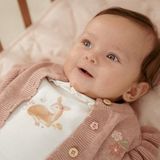 Vest - Roze - Katoen - Ruches en Bloemetjesborduursel