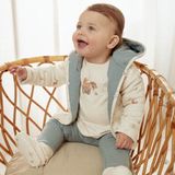 Little Dutch - Babyslofjes - Gebroken Wit - Biologisch Katoen - Forest Nature Print