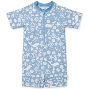 Little Dutch - Ocean Sea Life - Zwempak - Lichtblauw - Gerecycled Polyester, Lange Mouwen, Ritssluiting