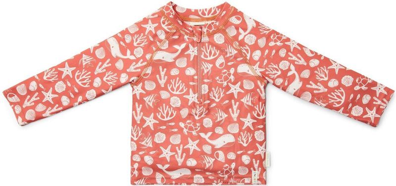 Little Dutch - Zwemshirt Kind - Koraalrood - Lange Mouwen - Sea Life