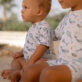 Zwemshirt - Lichtblauw - Korte Mouwen - Ocean Sea Life Dessin