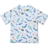 Zwemshirt - Lichtblauw - Korte Mouwen - Ocean Sea Life Dessin