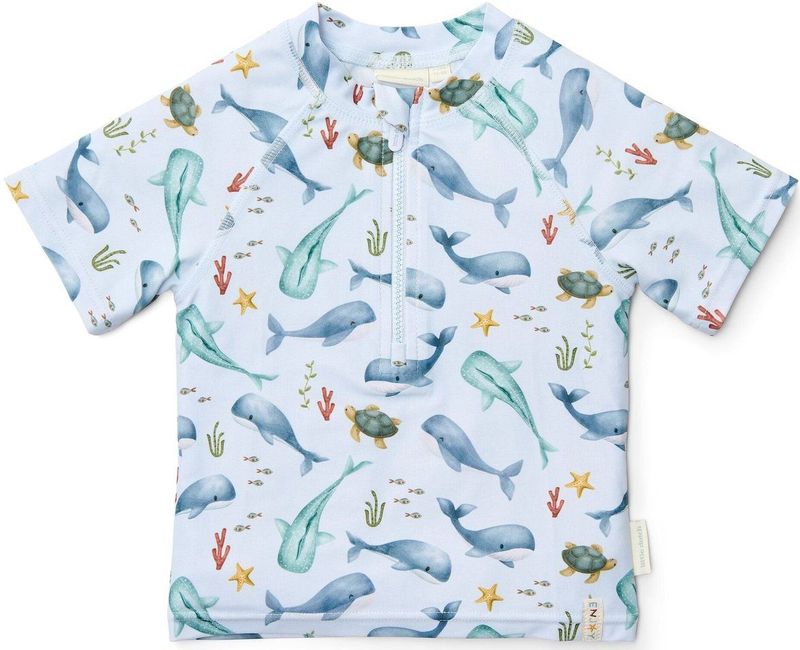 Zwemshirt - Lichtblauw - Korte Mouwen - Ocean Sea Life Dessin