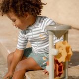 Zwemshirt - Geel - Korte Mouwen - Vrolijk Gestreept