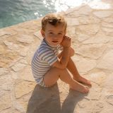 Zwemshirt - Geel - Korte Mouwen - Vrolijk Gestreept