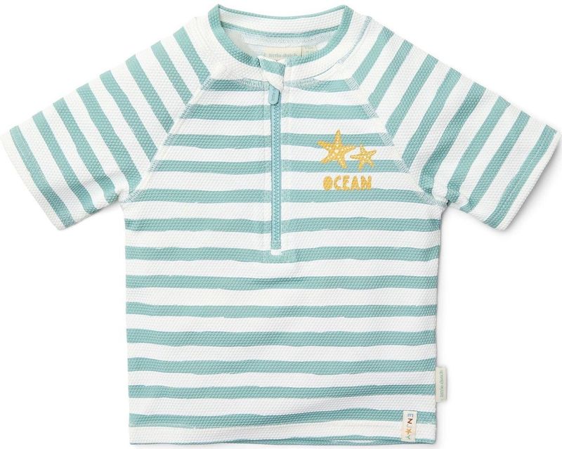 Zwemshirt - Geel - Korte Mouwen - Vrolijk Gestreept