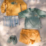 Little Dutch - Zwemshort - Geel - Seashells and Stripes