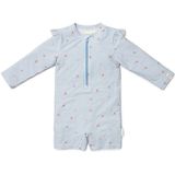 Little Dutch - Zwempak - Sunny Flowers Blue - Lange Mouwen - Materiaal: 85% Polyester, 15% Elastaan