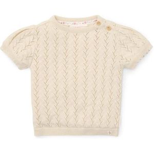 Gebreide Trui - Wit - Biologisch Katoen - Korte Mouwen