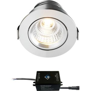Sharp LED inbouwspot Granada - 4W / rond / dimbaar / kantelbaar / 230V / IP54 / downlights / plafondspots / spotjes / inbouwspots / badkamer / woonkamer / keuken / spotlight / warmwit