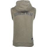 Gorilla Wear Silverdale Mouwloze Hoodie - Legergroen
