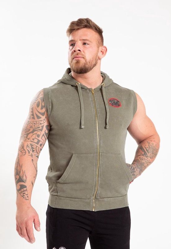 Gorilla Wear Silverdale Mouwloze Hoodie - Legergroen