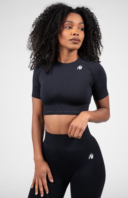 Gorilla Wear - Whitney Seamless Crop Top - Zwart