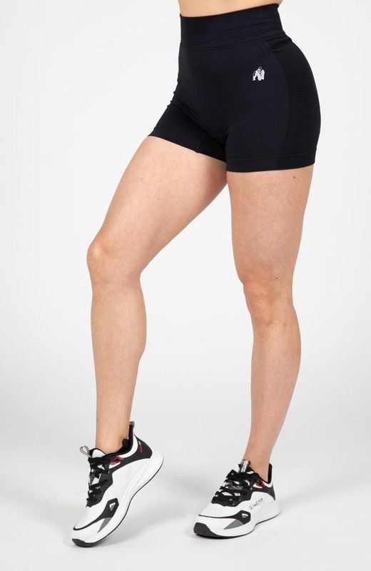 Gorilla Wear - Whitney Seamless Shorts - Zwart - Stretchmateriaal - Vochtregulerend