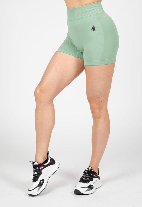 Gorilla Wear - Whitney Seamless Shorts - Groen - Sportbroeken