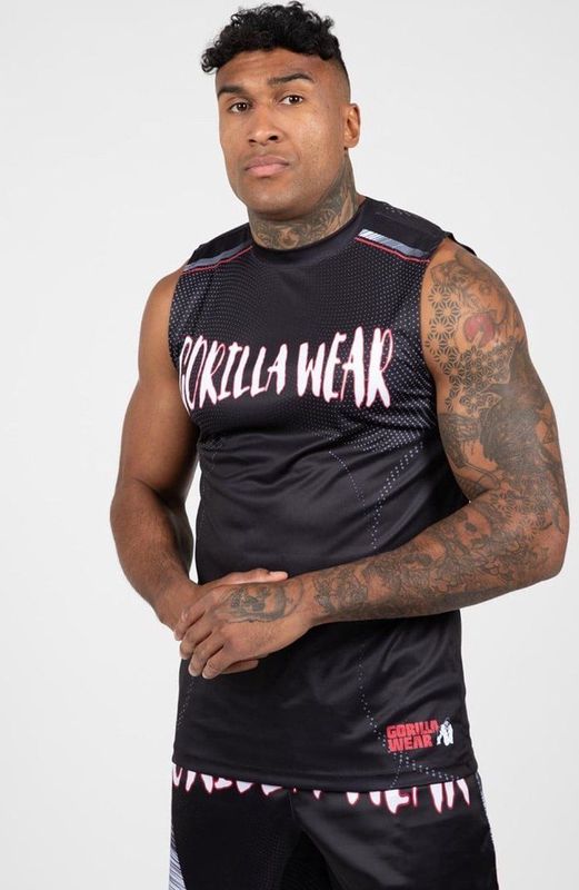 Gorilla Wear - Clayton - Sporttop - Zwart/Goud - 100% Gerecycled Polyester