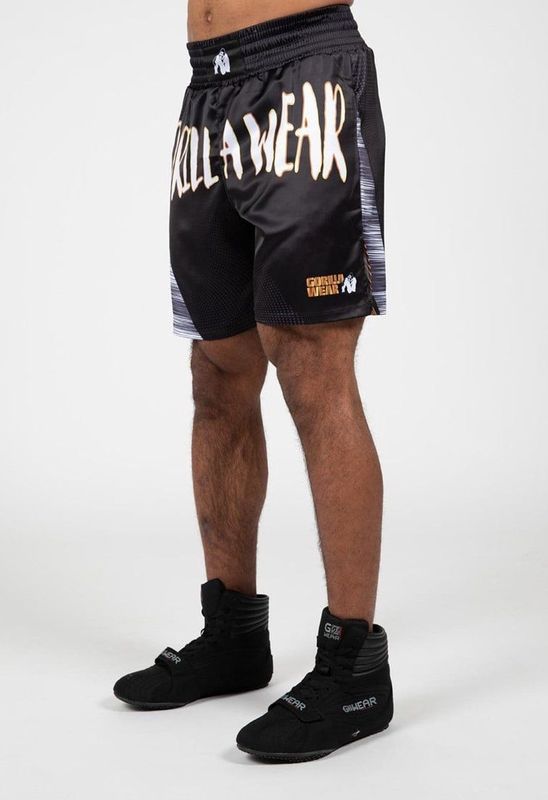 Gorilla Wear Clayton Boxing Shorts - Zwart/Rood