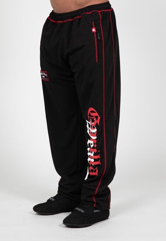 Gorilla Wear - Marlow - Trainingsbroek - Zwart/Rood - 100% Polyester
