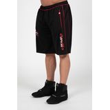Gorilla Wear - Marlow - Korte Broeken - Zwart/Rood - Ademend Mesh Materiaal