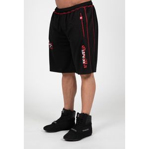 Gorilla Wear - Marlow Mesh Shorts - Trainingsbroek - Zwart/Rood - Ademend Mesh
