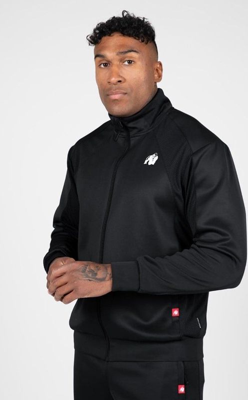 Gorilla Wear - Tennessee - Trainingsjas - Zwart - 100% Polyester, Mesh Panelen, Hoge Kraag