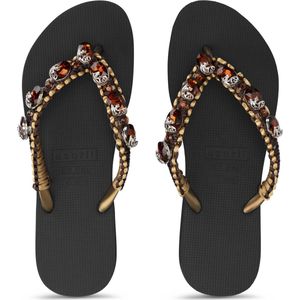 Uzurii - Macrame Tinkelbel - Teenslippers - Zwart