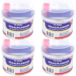 MONDIAL Staalplamuur 240GR + 10GR verharder - 4 stuks