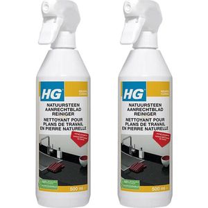 HG natuursteen aanrechtbladreiniger 2 stuks + Gratis KD spons