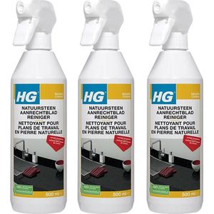 HG natuursteen aanrechtbladreiniger 3 stuks + Gratis KD spons