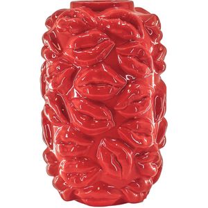 Housevitamin Vaas - Bloemenvaas Lippen - Keramiek - Rood - 17x17x27cm Design - Eyecatcher