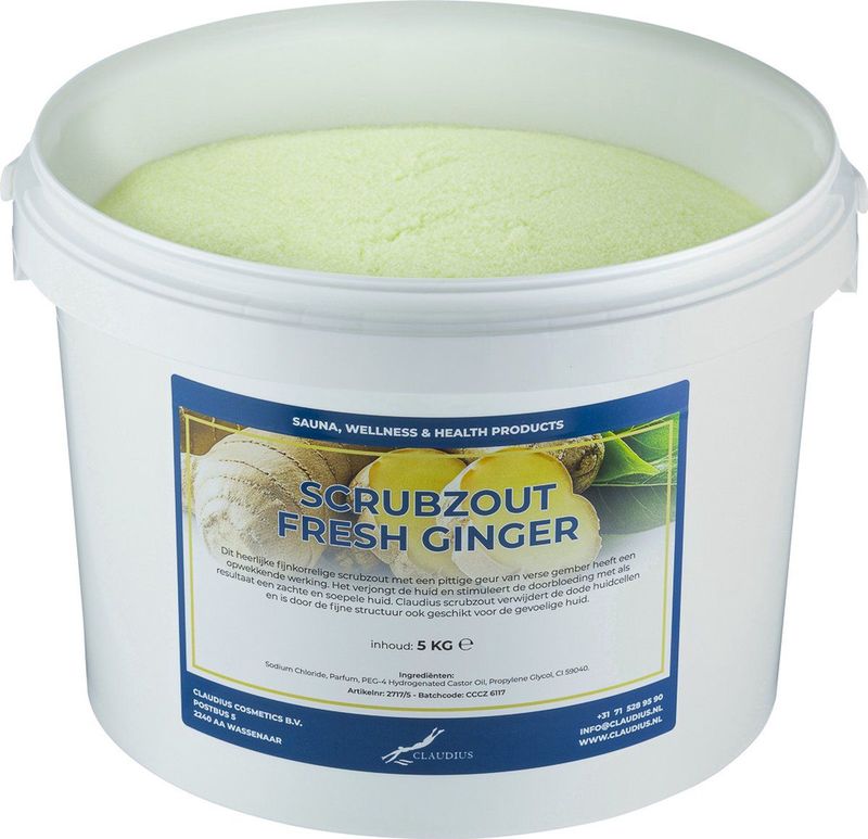 Scrubzout Fresh Ginger 5 kg - Hydraterende Lichaamsscrub - frisse gember