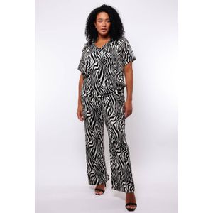 Exxcellent - Wide Leg Regular Waist Broek - Zwart