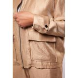 Exxcellent - Jasje - Beige - Dames - Klassieke Kraag - Lange Mouwen