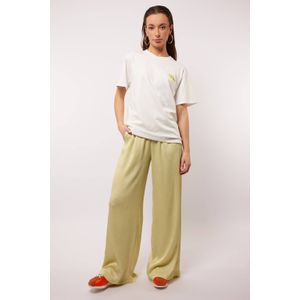 FLURESK - Wide Leg Regular Waist Broek - Limegroen