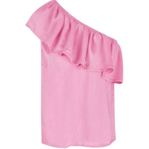 FLURESK - Top - Roze - Dames - Korte Mouwen - One Shoulder Kraag