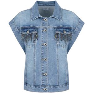 Fluresk - Meghan - Gilet - Denim Mid Blue - Dames