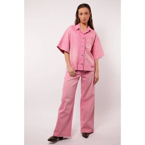 FLURESK - Wide Leg Jeans - Roze - Straight Fit - Regular Waist