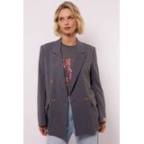 Florien - Grijze Blazer - Ruitprint - FLURESK