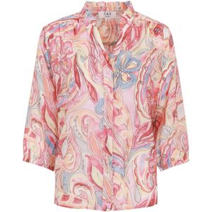 C&S The Label - Gerona - Blouse - Multi - Viscose - Opstaande Kraag