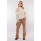 C&S The Label - Petra - Casual Broek - Camel - Straight High Waist
