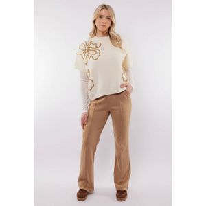 C&S The Label - Petra - Casual Broek - Camel - Straight High Waist