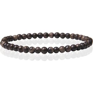 Memphis Natuursteen Armband - 4mm Black Malachite